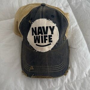 Custom boutique Navy Wife hat